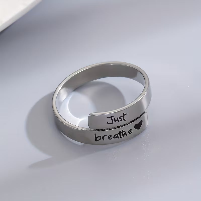 Just Breathe Adjustable Ring | Stainless Steel