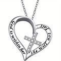 Blessed Assurance Heart Cross Necklace