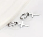 Anchored in Faith Cross Earrings (Silver & Gold)