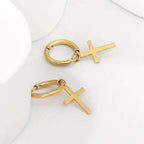 Anchored in Faith Cross Earrings (Silver & Gold)