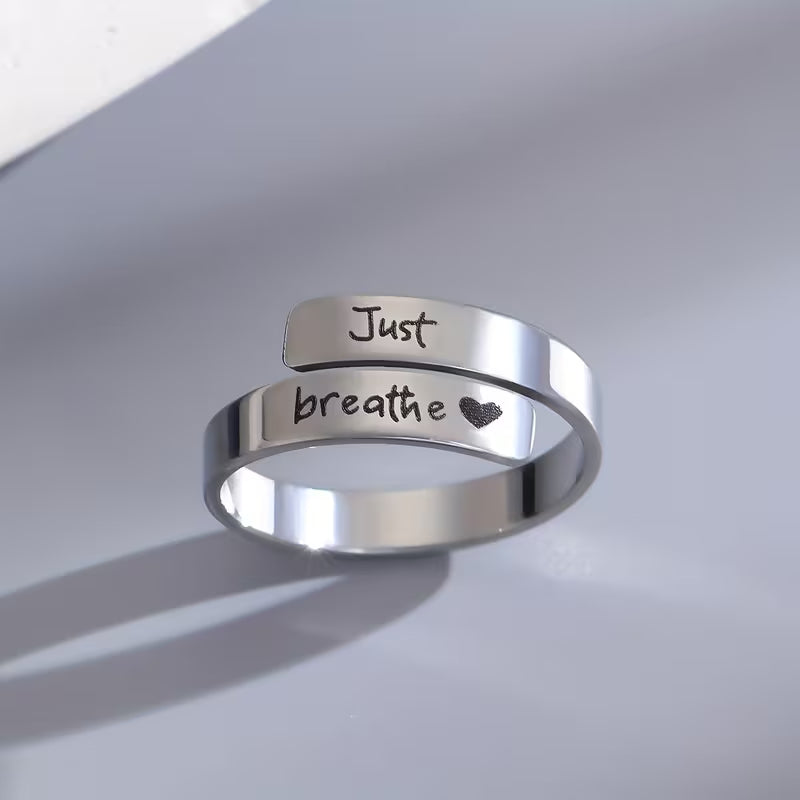 Just Breathe Adjustable Ring | Stainless Steel
