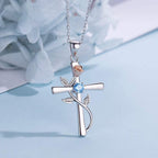 Faithful Promise Aquamarine Stainless Steel Necklace