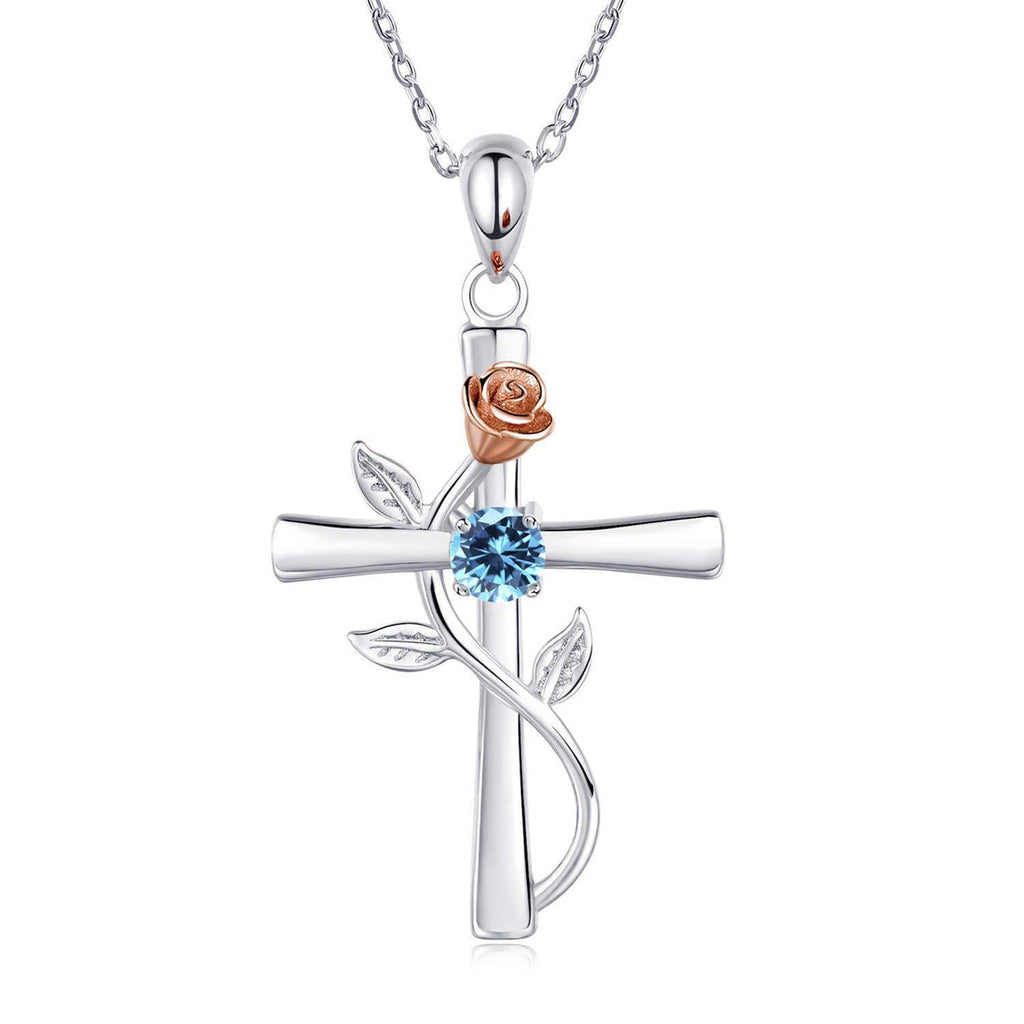 Faithful Promise Aquamarine Stainless Steel Necklace