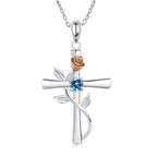 Faithful Promise Aquamarine Stainless Steel Necklace