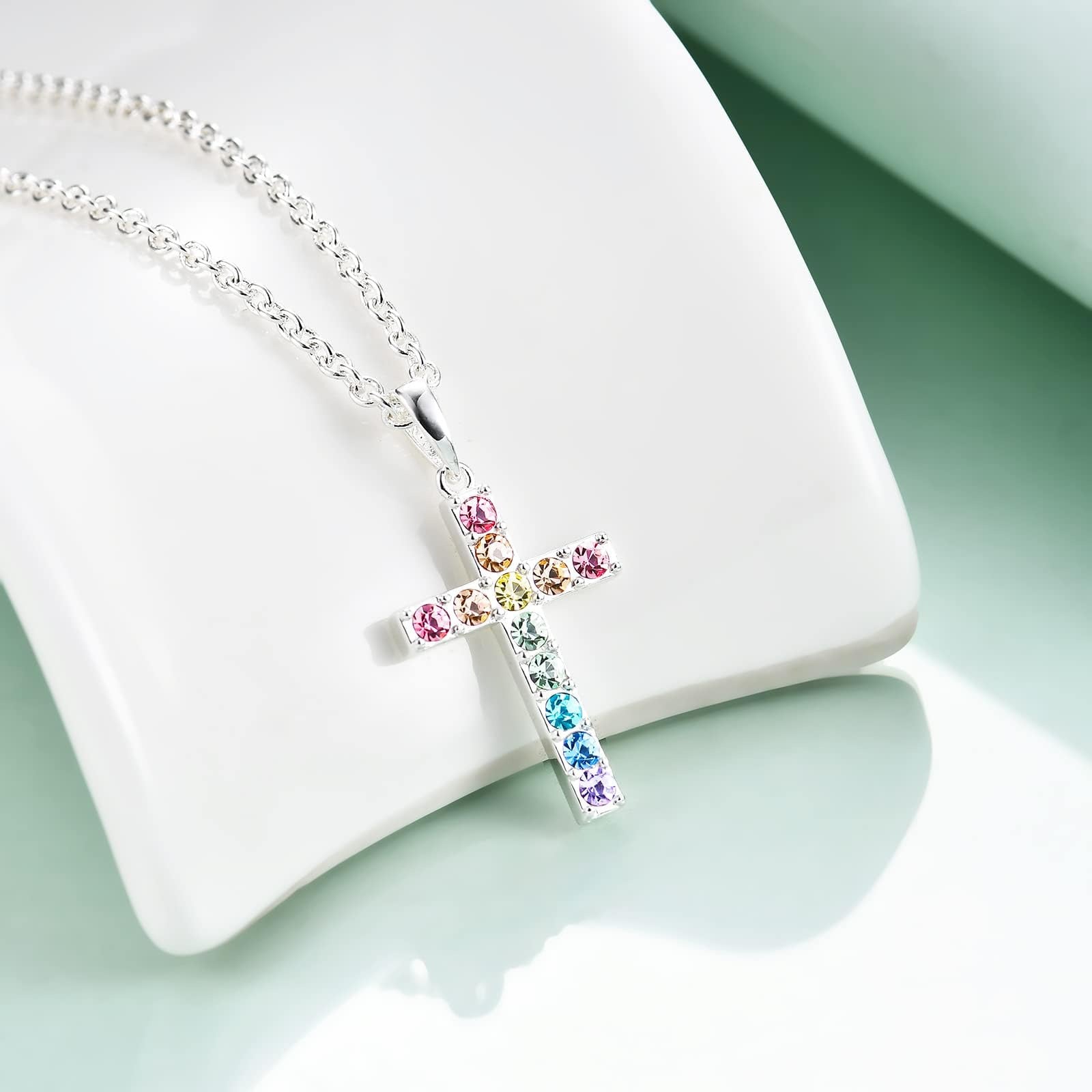 Radiant Hope Multicolour Cross Stainless Steel Necklace