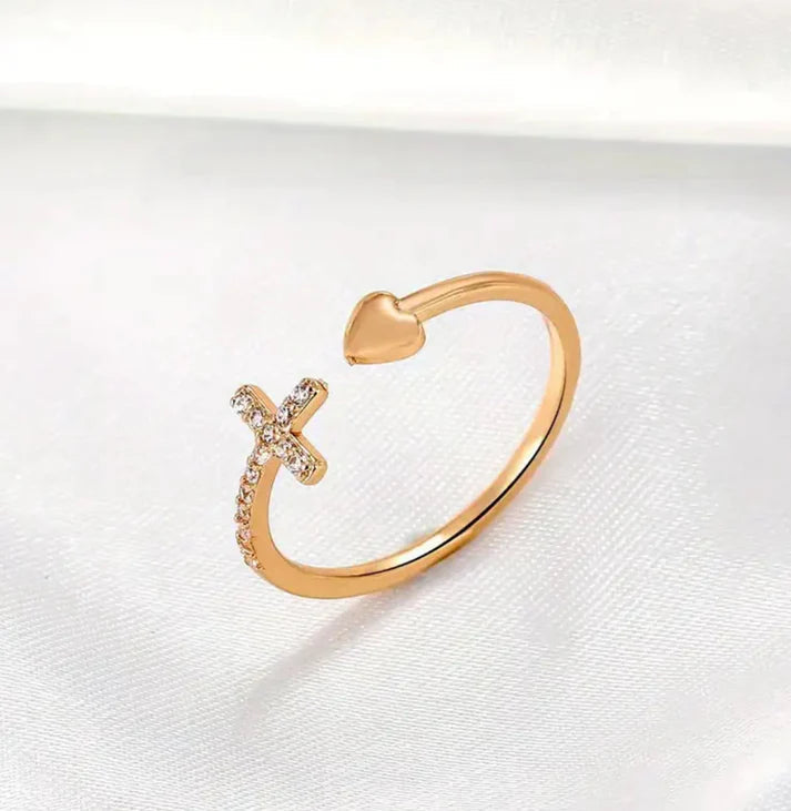 Love Anchored in Faith Ring (Silver & Gold)