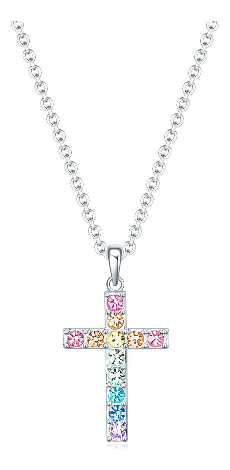 Radiant Hope Multicolour Cross Stainless Steel Necklace