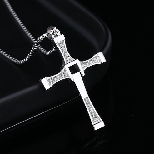 Faithful Shield Cross Stainless Steel Necklace